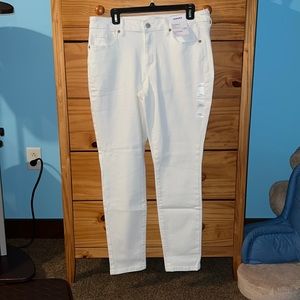 Sonoma Skinny Mid Rise white spandex jeans 12R